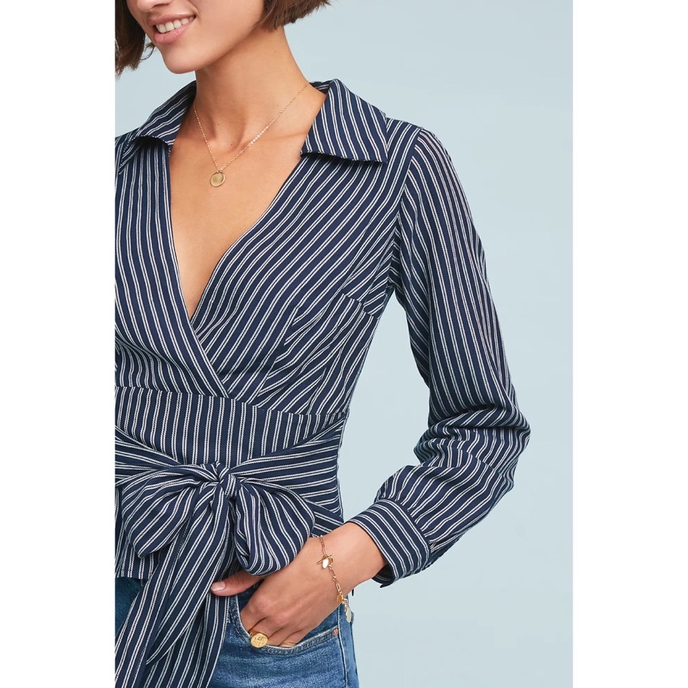 MAEVE ANTHROPOLOGIE💙 Fiorina Striped Blouse